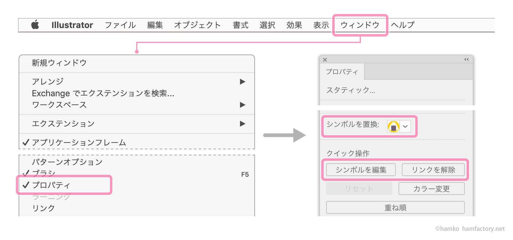 イラレ基本のき シンボル使いこなし まとめて更新編 Hamfactory